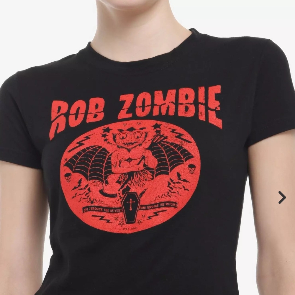 Brand New Rob Zombie Black and Red Graphic Baby Tee XL